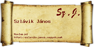 Szlávik János névjegykártya