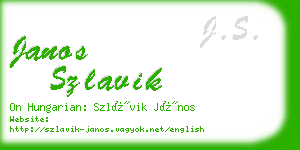 janos szlavik business card